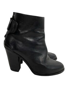 Rag & Bone Kerr Ankle Boots Womens 38.5 US 8 - 8.5 Black Leather Heeled Shoes